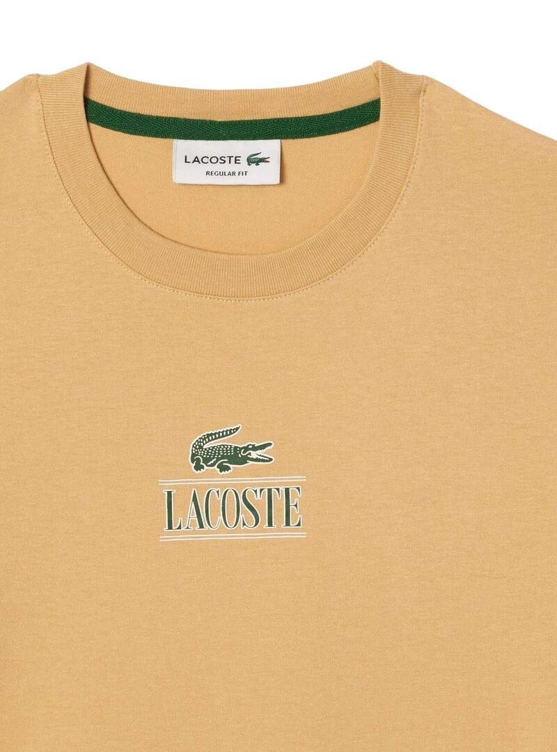 T-Shirt Lacoste Regular Beige per Uomo e Donna