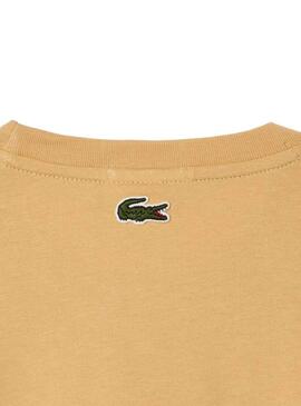 T-Shirt Lacoste Regular Beige per Uomo e Donna