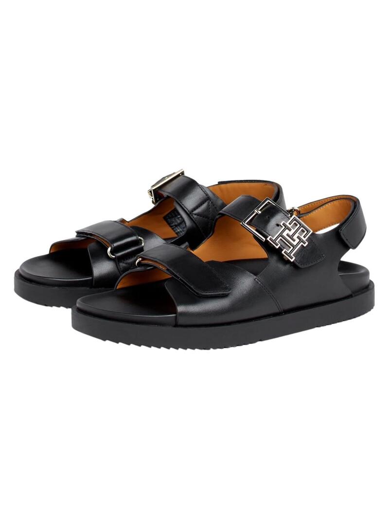 Sandali Tommy Hilfiger Hardware Nero per Donna