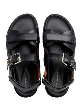 Sandali Tommy Hilfiger Hardware Nero per Donna