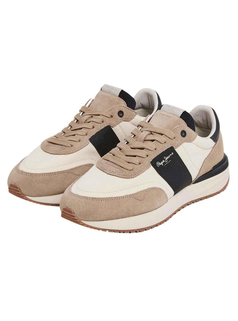 Sneakers Pepe Jeans Buster Tape Beige Uomo