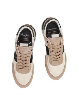 Sneakers Pepe Jeans Buster Tape Beige Uomo