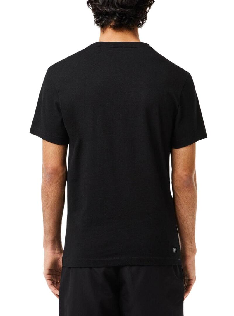 T-Shirt Lacoste Ultradry Nero per Uomo