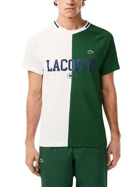 T-Shirt Lacoste Tenis Verde per Uomo