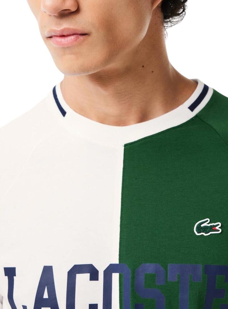 T-Shirt Lacoste Tenis Verde per Uomo