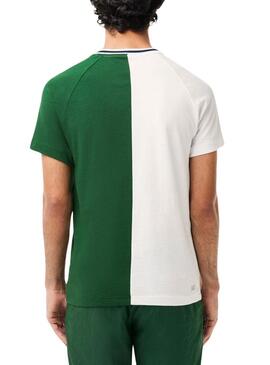 T-Shirt Lacoste Tenis Verde per Uomo