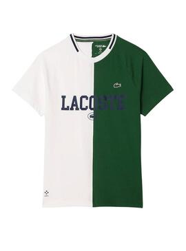 T-Shirt Lacoste Tenis Verde per Uomo