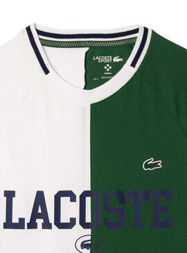 T-Shirt Lacoste Tenis Verde per Uomo