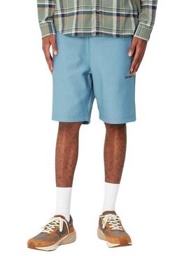 Bermuda Carhartt American Script Blu Per Uomo