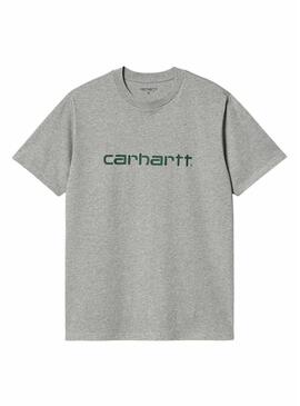 Maglietta Carhartt Logo Grigia per Uomo