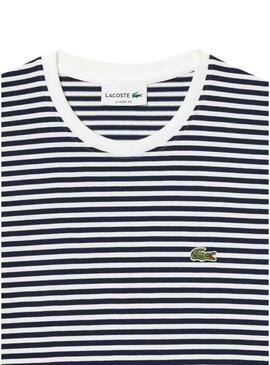 Maglietta Lacoste Striped Blu Scuro per Uomo