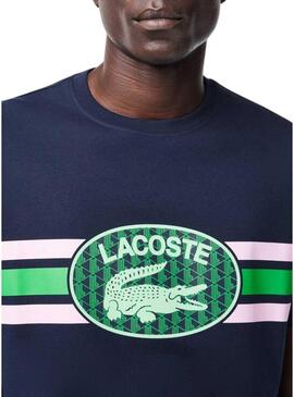 Maglietta Lacoste con Monogramma Marina per Uomo