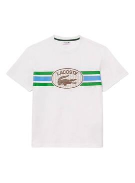 Maglietta Lacoste Monogramma Beige per Uomo