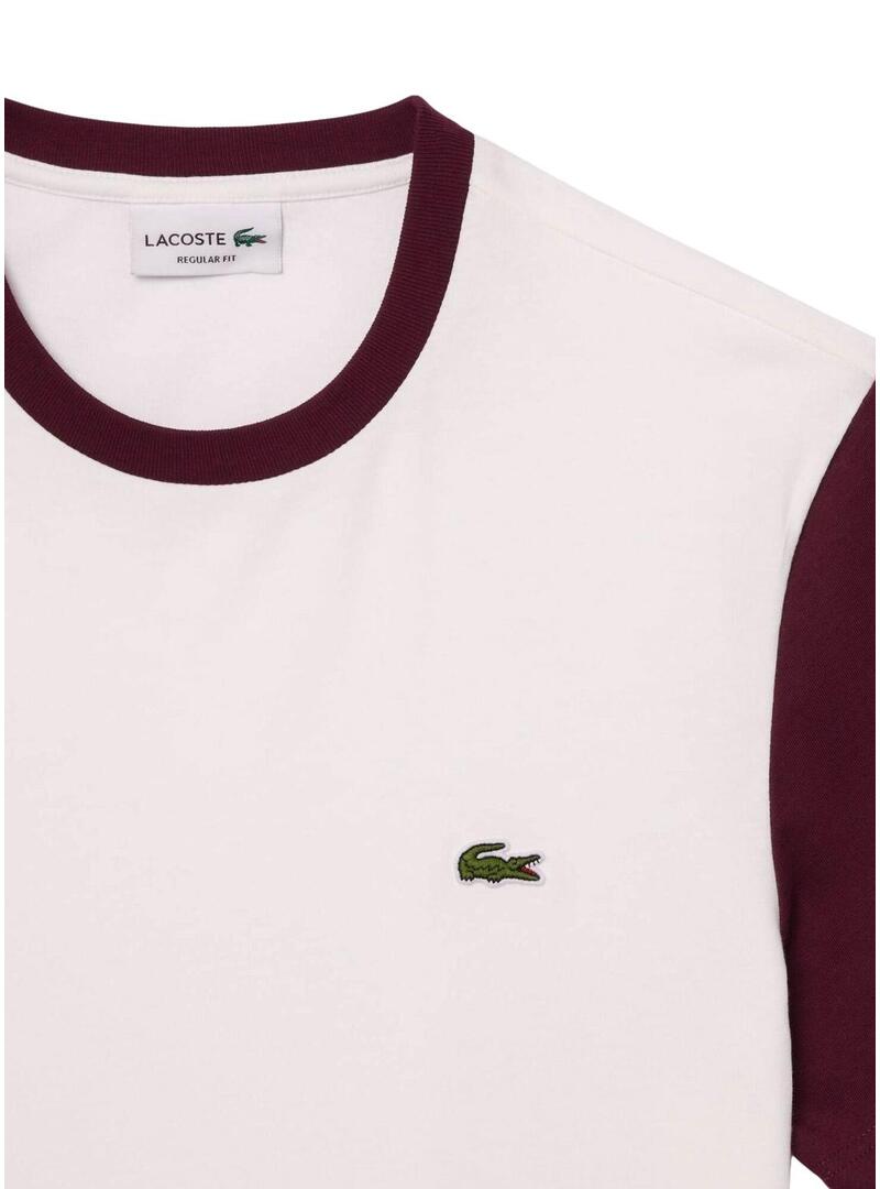 Maglietta Lacoste Color Block Bianca per Uomo