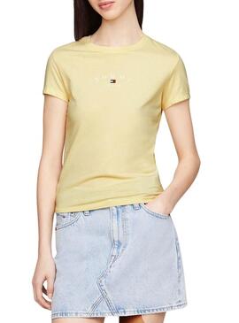 Maglietta Tommy Jeans Slim Essential gialla Donna