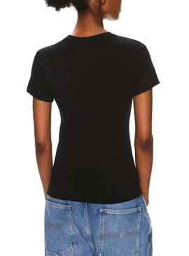 Maglietta Tommy Jeans Slim Essential Nero Donna