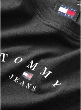 Maglietta Tommy Jeans Slim Essential Nero Donna