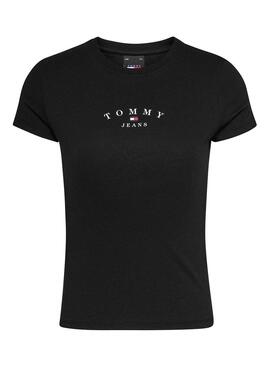 Maglietta Tommy Jeans Slim Essential Nero Donna