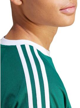 Maglietta Adidas 3-Stripes verde per uomo