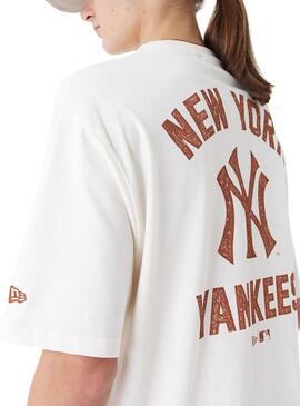 Maglietta New Era New York Yankees MLB bianca da uomo