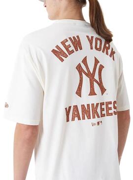 Maglietta New Era New York Yankees MLB bianca da uomo