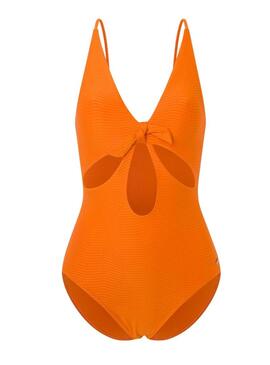 Costume da bagno Pepe Jeans Wave Knot arancione per donna