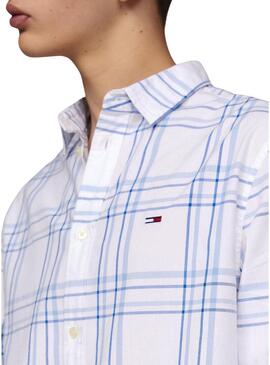 Camicia Tommy Jeans Popelin a Quadri per Uomo