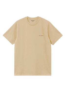 Maglietta Carhartt American Script Beige Uomo