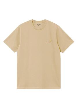 Maglietta Carhartt American Script Beige Uomo