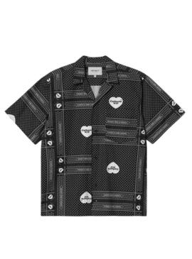 Camicia Carhartt Heart Bandana nera per uomo.