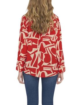 Camicia Only Helena Life Loose Rosso per Donna
