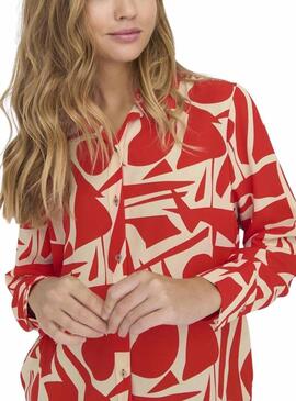 Camicia Only Helena Life Loose Rosso per Donna