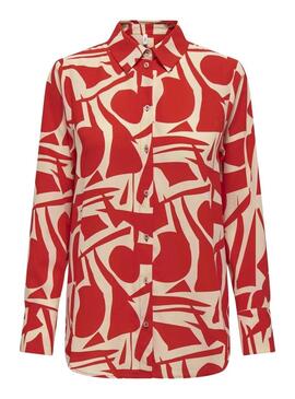 Camicia Only Helena Life Loose Rosso per Donna