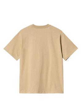 Maglietta Carhartt American Script Beige per Donna.