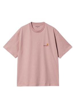 Maglietta Carhartt American Script Rosa per Donna