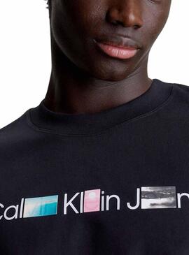 Maglietta Calvin Klein Photoprint nera per uomo