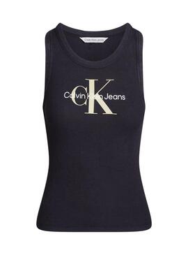 Maglietta Calvin Klein Archival Monologo Nero Donna