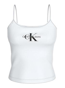 Maglietta Calvin Klein Monologo Strappy Bianca Donna