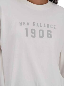 Maglietta New Balance Collegiate Bianca per Donna