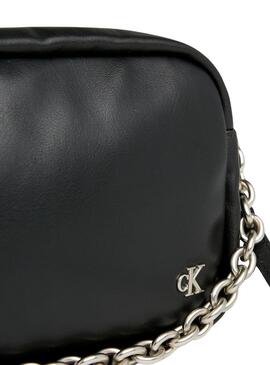 Borsa nera Calvin Klein Chain per donna.