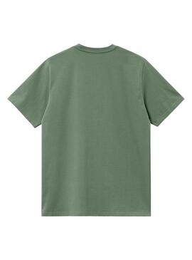 Maglietta Carhartt Script Ricamo Verde Uomo