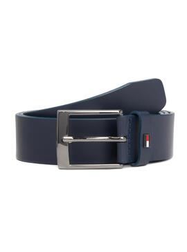 Cintura Tommy Hilfiger Adan Leather Blu Uomo