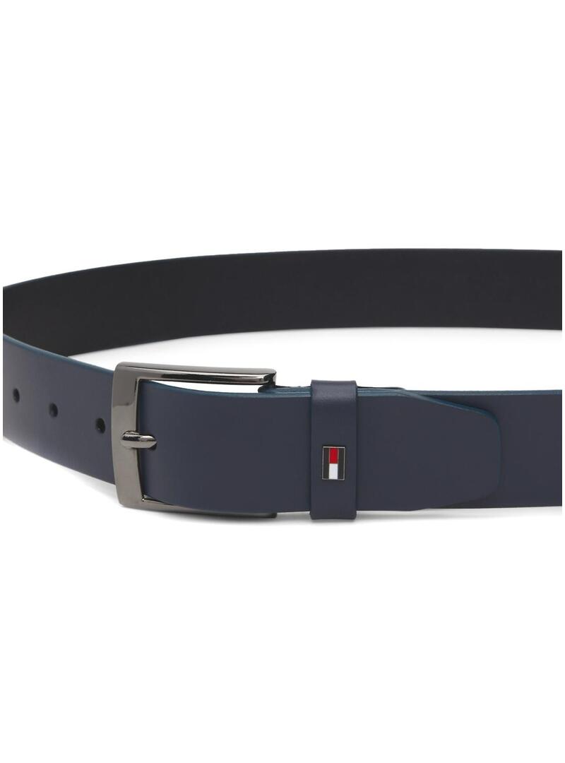 Cintura Tommy Hilfiger Adan Leather Blu Uomo