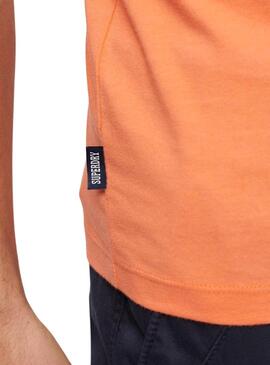 Maglietta Superdry Logo Arancione per Uomo