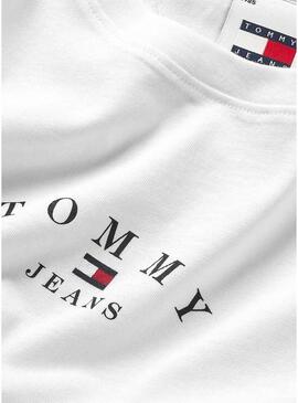 Maglietta Tommy Jeans Slim Logo Bianca per Donna