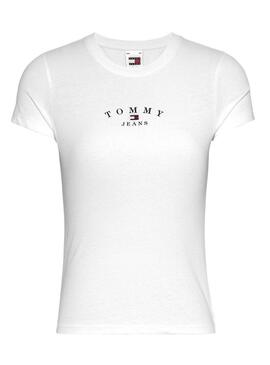 Maglietta Tommy Jeans Slim Logo Bianca per Donna