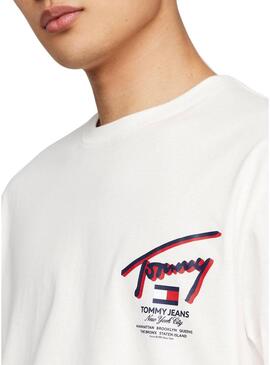 Maglietta Tommy Jeans Reg 3D Street Bianca Uomo