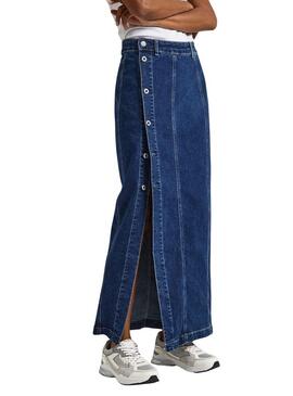 Gonna Pepe Jeans Midi Blu per Donna