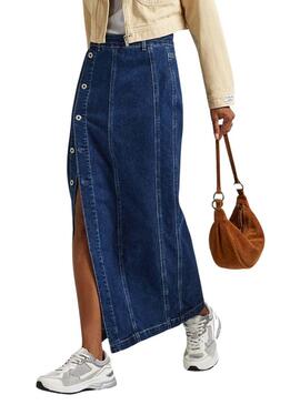 Gonna Pepe Jeans Midi Blu per Donna