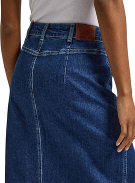 Gonna Pepe Jeans Midi Blu per Donna